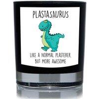 60 SECOND MAKEOVER Plastasaurus, Like A Normal Plasterer But More Awesome Dinosaur 20cl Candle in Black