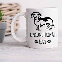 60 SECOND MAKEOVER Sausage Dog Mug Unconditional Love in White