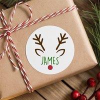 60 SECOND MAKEOVER 25 x Personalised Christmas Labels Reindeer