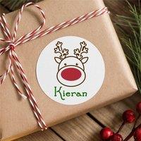 60 SECOND MAKEOVER 25 x Personalised Christmas Labels Rudolph
