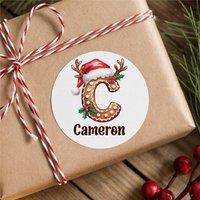 60 SECOND MAKEOVER 25 x Personalised Christmas Labels Antler Watercolour