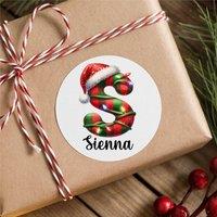 60 SECOND MAKEOVER 25 x Personalised Christmas Labels Tartan Lights