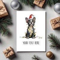 60 SECOND MAKEOVER Pack Of 5 Personalised Christmas Cards French Bulldog in White | Size: 5 Pack