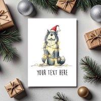 60 SECOND MAKEOVER Pack Of 5 Personalised Christmas Cards Akita in White | Size: 5 Pack