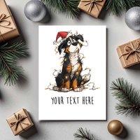 60 SECOND MAKEOVER Pack Of 5 Personalised Christmas Cards Bernese Mountain Dog in White | Size: 5 Pack
