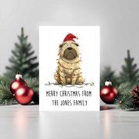 60 SECOND MAKEOVER Pack Of 5 Personalised Christmas Cards Chow Chow in White | Size: 5 Pack