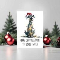 60 SECOND MAKEOVER Pack Of 5 Personalised Christmas Cards Great Dane in White | Size: 5 Pack