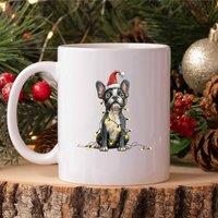 60 SECOND MAKEOVER French Bulldog Christmas Lights Mug in White