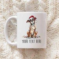 60 SECOND MAKEOVER Personalised Boxer Christmas Lights Santa Hat Mug in White