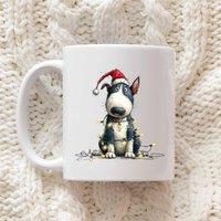 60 SECOND MAKEOVER Bull Terrier Christmas Lights Mug in White