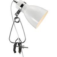 Nordlux Modern Indoor Clamp Lamp White Metal E14 Adjustable Head - Mains Powered, IP20