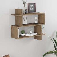 Decortie Paralel' Wall Mounted Modern Bookcase Display Unit 70cm in Dark Brown | Size: 1 Pack