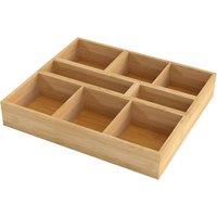 Toque 5 Pcs Bamboo Drawer Organizer Multi-Use Storage Box Removable Divider in Natural