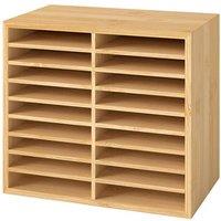 Levede Marker Pen Storage Bamboo 18 Compartment Organiser Craft Stationary in Natural
