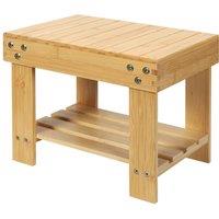 Levede Bamboo Stool Footrest Bathroom Shower Stool Bench Shoe Rack Seat in Natural