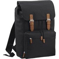 Bagbase Men's Heritage Laptop Backpack Bag (Up To 17inch Laptop) in True Black