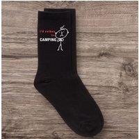 60 SECOND MAKEOVER Men's I'd Rather Be Camping Black Calf Socks