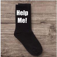 60 SECOND MAKEOVER Men's Help Me Black Calf Socks