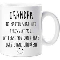 60 SECOND MAKEOVER Men's Grandpa No Matter What Life Throws At You. At Least You Don't Have Ugly Grand Children Mug in White