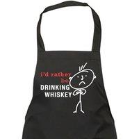 60 SECOND MAKEOVER Men's I'd Rather Be Drinking Whiskey Black Apron