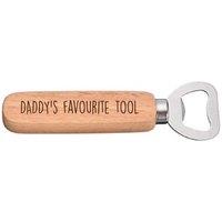60 SECOND MAKEOVER Men's Daddy's Favourite Tool Wooden Bottle Opener in Beige
