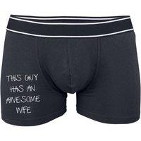 60 SECOND MAKEOVER Men's Mens Black This Guy Has An Awesome Wife Boxers | Size: Large