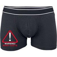 60 SECOND MAKEOVER Men's Mens Black Funny Boxers Warning Wind Gusts Fart Trump Shorts Boxers | Size: Medium