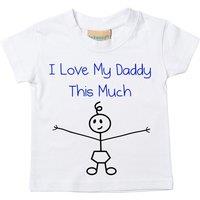 60 SECOND MAKEOVER Men's Boys I Love My Daddy This Much T-Shirt in White | Size: 14-15 Years