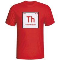 Arsenal FC Men's Thierry Henry Periodic Table T-Shirt in Red | Size: 2XL