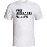 Real Madrid Men's James Rodriguez Squad T-Shirt in White | Size: Large