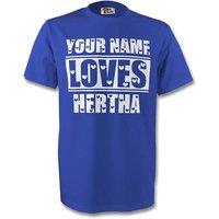 Hertha BSC Men's Mens Your Name Loves Hertha T-Shirt in Blue | Size: Small