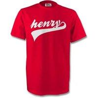 Arsenal FC Men's Thierry Henry Signature Tee in Red | Size: XL