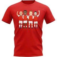 Arsenal FC Men's Personalised Invincibles Players Illustration T-Shirt in Red | Size: Small