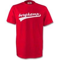 Arsenal FC Men's Dennis Bergkamp Signature Tee in Red | Size: Large
