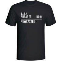 Newcastle United FC Men's Mens Alan Shearer Newcastle Squad T-Shirt in Black | Size: Medium
