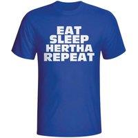 Hertha BSC Men's Mens Eat Sleep Hertha Berlin Repeat T-Shirt in Blue | Size: 2XL