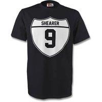 Newcastle United FC Men's Mens Alan Shearer Newcastle Crest Tee in Black | Size: Small
