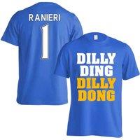 Leicester City FC Men's Mens Leicester Claudio Ranieri Dilly Ding T-Shirt - Ranieri 1 in Blue | Size: Large
