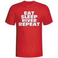 River Plate Men's Mens Eat Sleep Repeat T-Shirt in Red | Size: Large