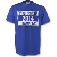 St Johnstone Men's Mens 2014 Champions Tee in Blue | Size: Medium