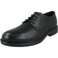 Thomas Blunt Men's Lace-Up Plain Toe Formal Shoe with Cushioned Sole in Black | Size: 10