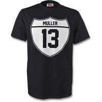 Germany Men's Mens Thomas Muller Crest Tee in Black | Size: XL