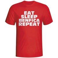 SL Benfica Men's Mens Eat Sleep Benfica Repeat T-Shirt in Red | Size: Small