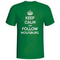 VFL Wolfsburg Men's Mens Keep Calm & Follow Wolfsburg T-Shirt in Green | Size: 2XL