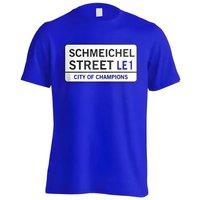 Leicester City FC Men's Mens Schmeichel Street - Leicester Street T-Shirt in Blue | Size: Medium