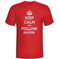 Bayern Munich Men's Mens Keep Calm & Follow T-Shirt in Red | Size: 2XL