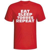 Atletico Madrid Men's Mens Eat Sleep Torres Repeat T-Shirt in Red | Size: Medium