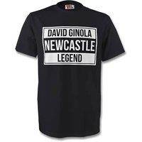 Newcastle United FC Men's Mens David Ginola Newcastle Legend Tee in Black | Size: 2XL