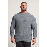 BadRhino Men's Crew Neck Knitted Jumper in Blue | Size: 2XL