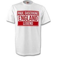 England Men's Mens Paul Gascoigne Legend Tee in White | Size: XL